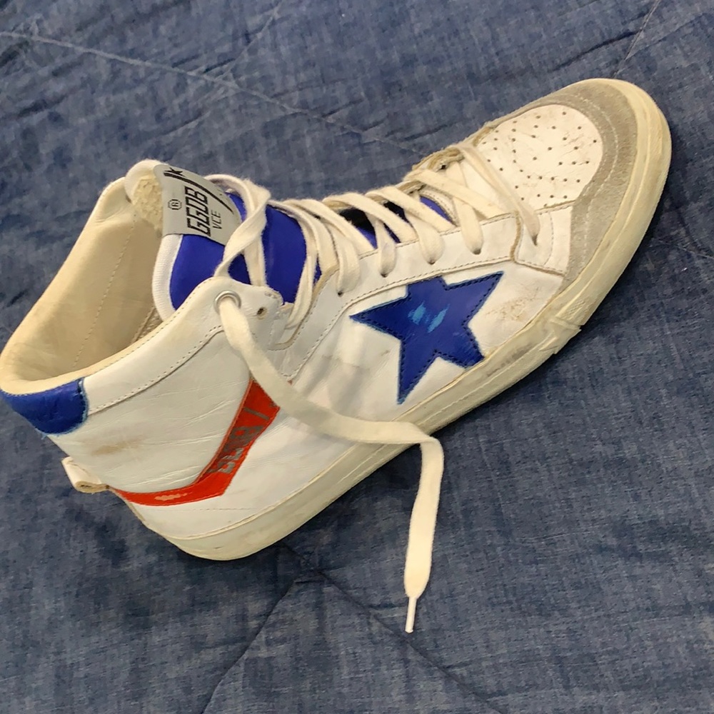 golden goose 2.12 sneaker in white,red and blue f3